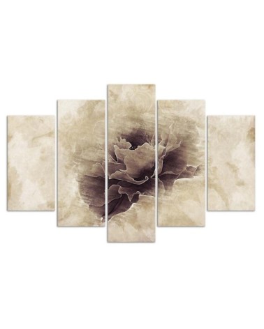 Wandbild für Wohnzimmer - Rose Blume Beige Natur | Feeby
