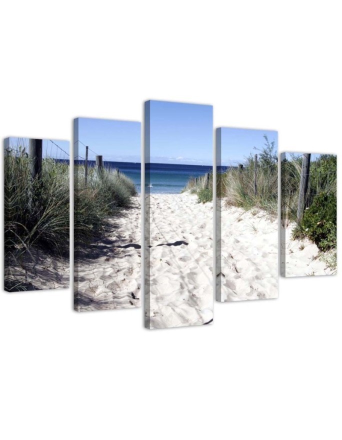 Modernes Wandbild - Meer Strand Sand Gras | Feeby