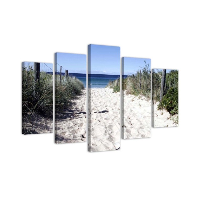 Modernes Wandbild - Meer Strand Sand Gras | Feeby