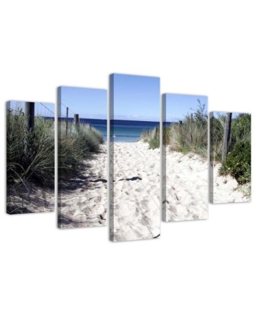Modernes Wandbild - Meer Strand Sand Gras | Feeby