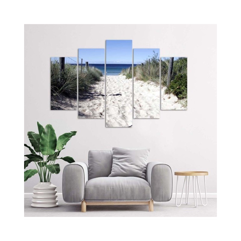 Modernes Wandbild - Meer Strand Sand Gras | Feeby