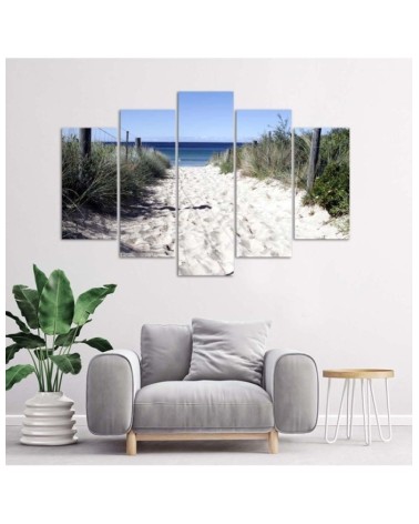 Modernes Wandbild - Meer Strand Sand Gras | Feeby