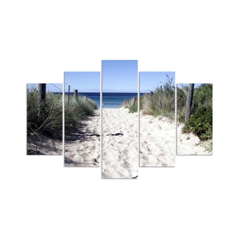Modernes Wandbild - Meer Strand Sand Gras | Feeby
