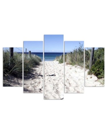 Modernes Wandbild - Meer Strand Sand Gras | Feeby