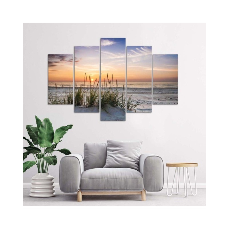 Modernes Wandbild - Meer Strand Sonnenuntergang | Feeby