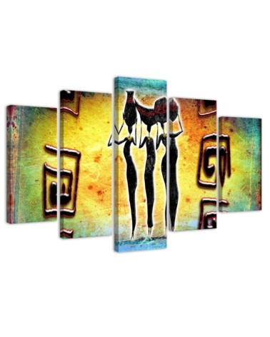 5 Piece Canvas print for living room Dancing African women | FEEBY