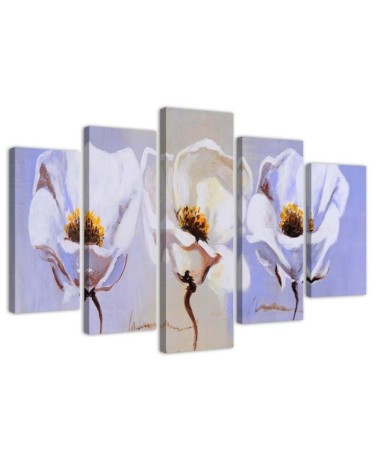 5 Piece Canvas print Pastel flowers nature | FEEBY