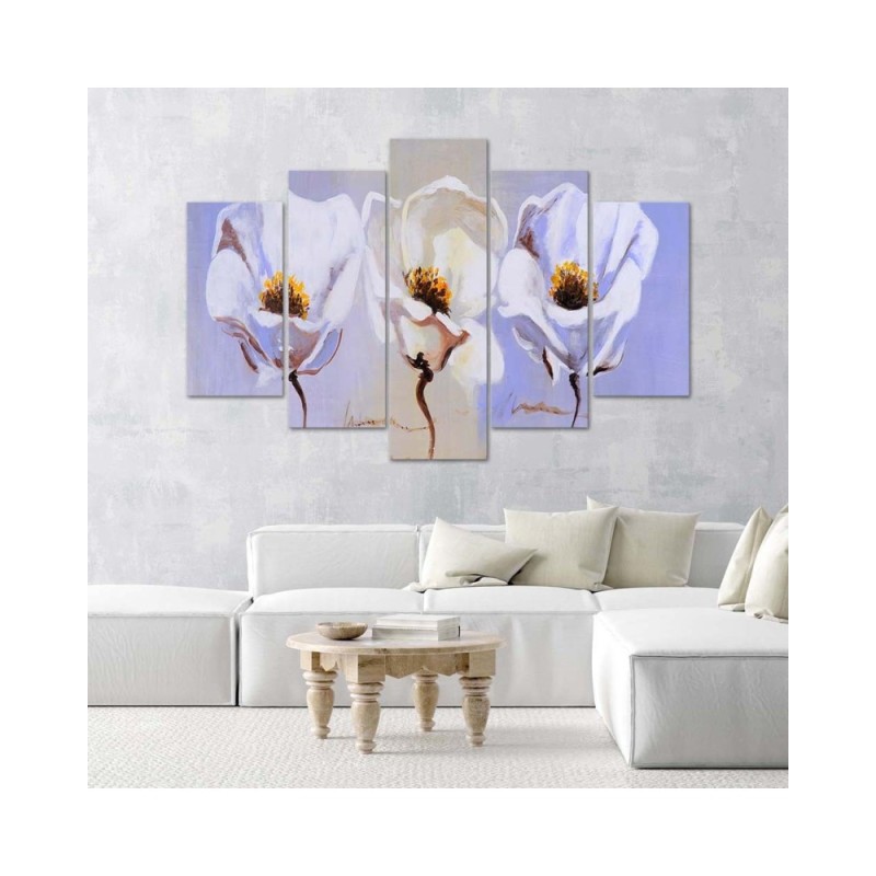 Leinwandbild - Blumen Weiß Natur | Feeby