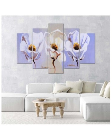 Leinwandbild - Blumen Weiß Natur | Feeby