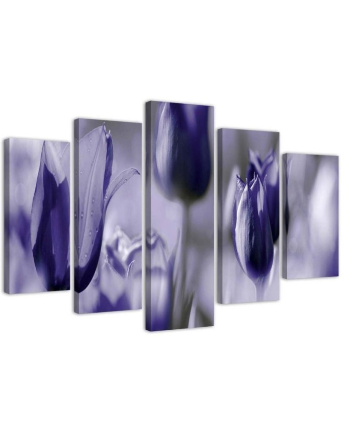 Bild auf Leinwand - Tulpenblüte Lila | Feeby