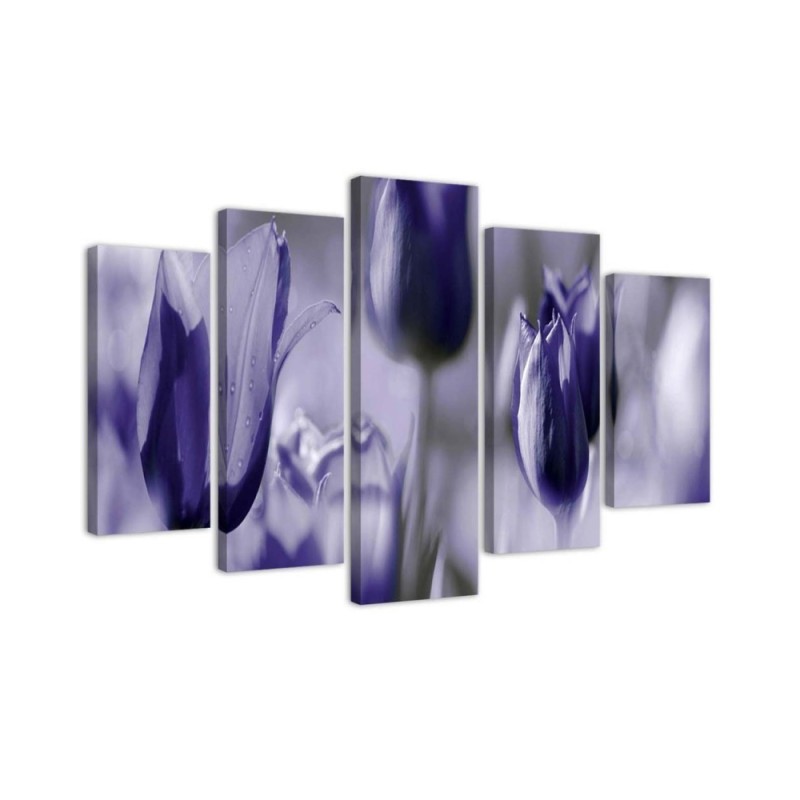 Bild auf Leinwand - Tulpenblüte Lila | Feeby
