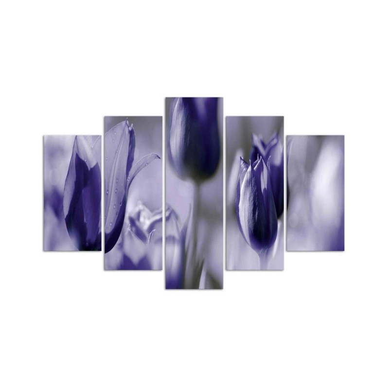 Bild auf Leinwand - Tulpenblüte Lila | Feeby