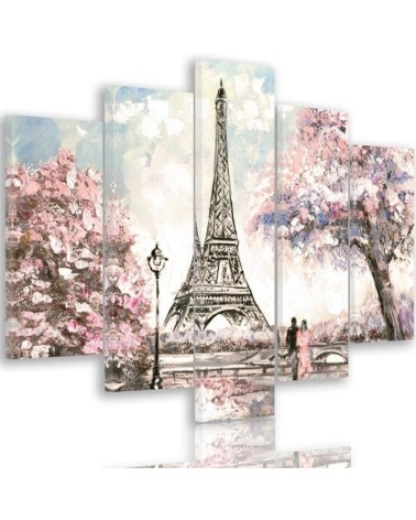 Leinwandbild - Pariser Eiffelturm Pastellfarben | Feeby