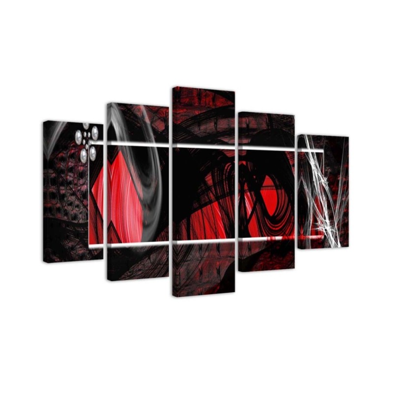 Wandbild für Wohnzimmer - Rote Abstraktion | Feeby