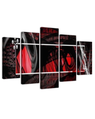 Wandbild für Wohnzimmer - Rote Abstraktion | Feeby