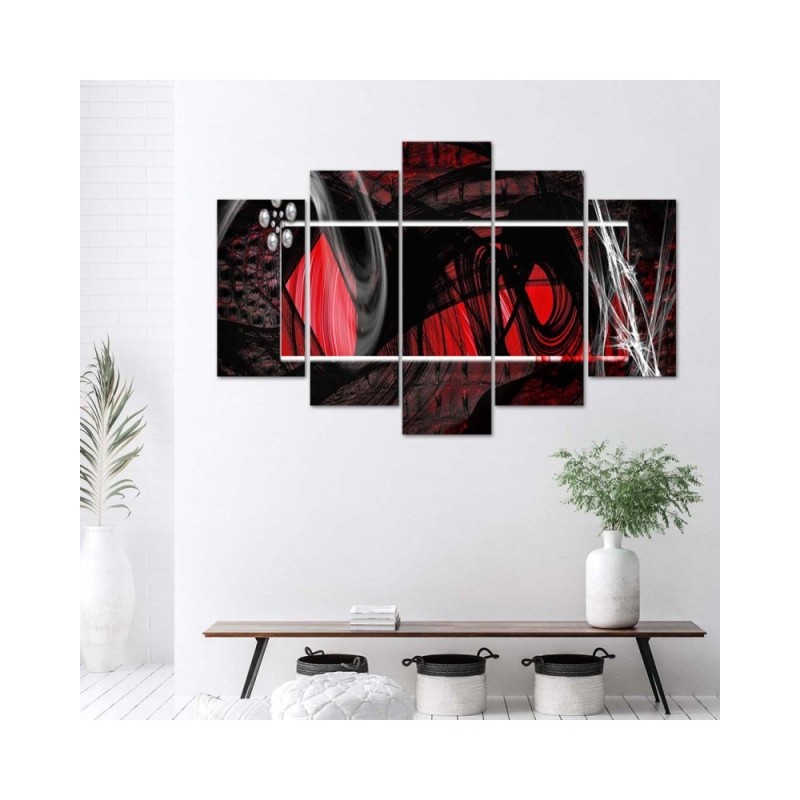 Wandbild für Wohnzimmer - Rote Abstraktion | Feeby