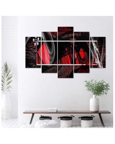 Wandbild für Wohnzimmer - Rote Abstraktion | Feeby