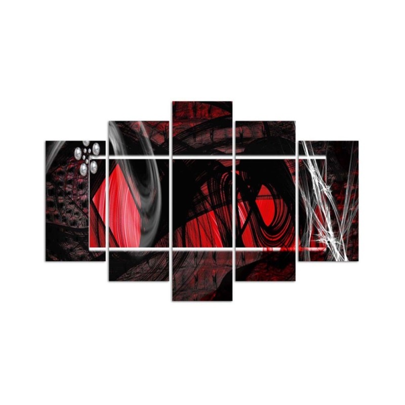 Wandbild für Wohnzimmer - Rote Abstraktion | Feeby