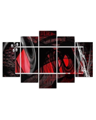 Wandbild für Wohnzimmer - Rote Abstraktion | Feeby