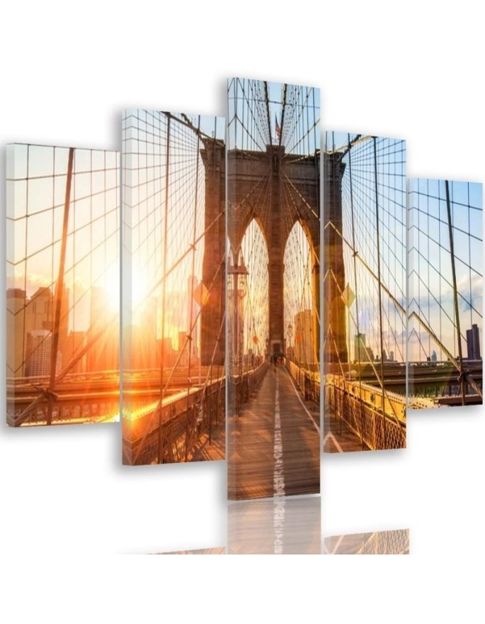 Dekoratives Leinwandbild - Brooklyn-Brücke New York | Feeby