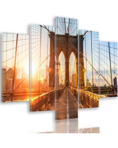 Canvas print Sunrise New York bridge canvas print | FEEBY