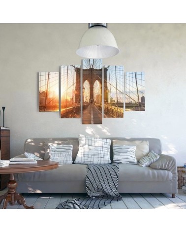 Dekoratives Leinwandbild - Brooklyn-Brücke New York | Feeby