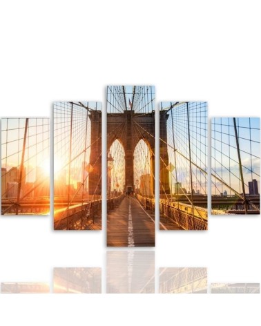 Dekoratives Leinwandbild - Brooklyn-Brücke New York | Feeby