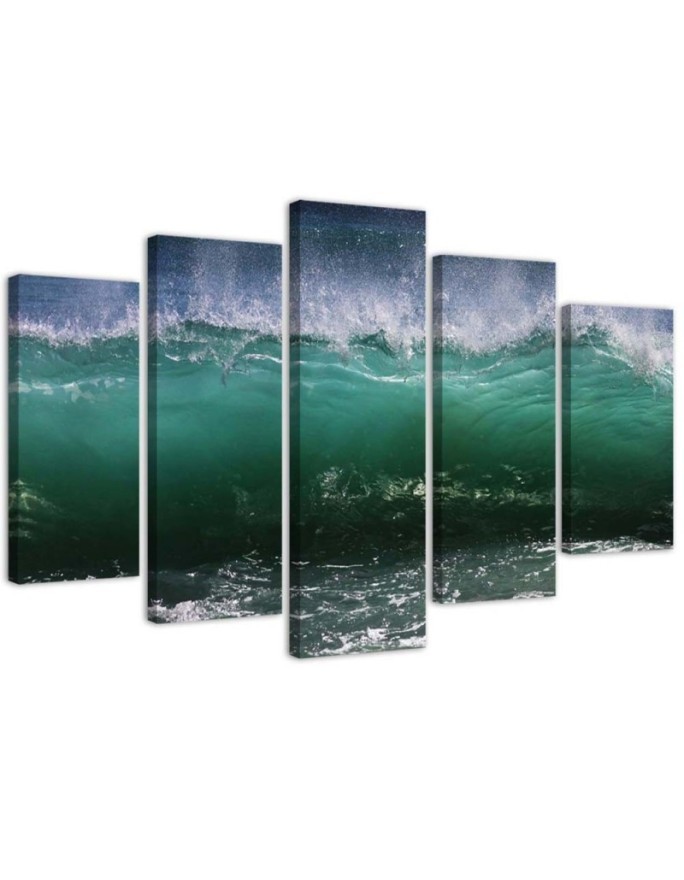 Leinwandbild - Meereswelle Türkis | Feeby