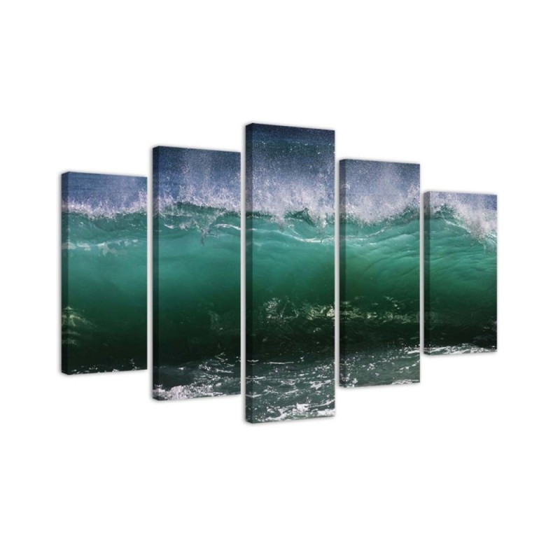 Leinwandbild - Meereswelle Türkis | Feeby