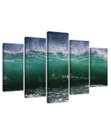 Leinwandbild - Meereswelle Türkis | Feeby