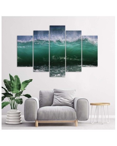 Leinwandbild - Meereswelle Türkis | Feeby