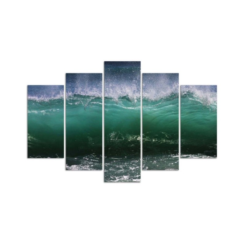 Leinwandbild - Meereswelle Türkis | Feeby
