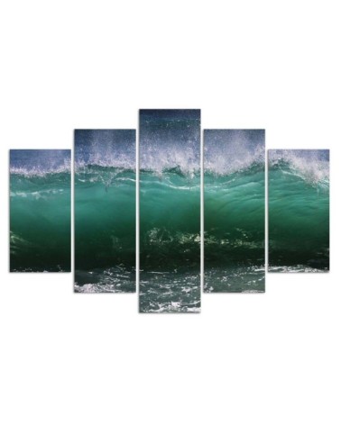 Leinwandbild - Meereswelle Türkis | Feeby