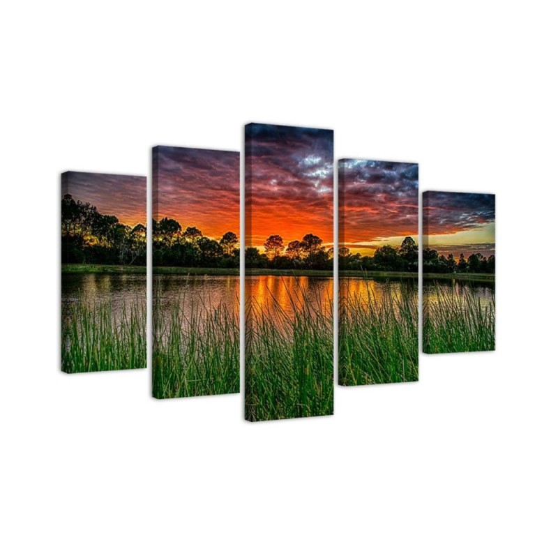 Leinwanddruck - Sonnenuntergang See | Feeby