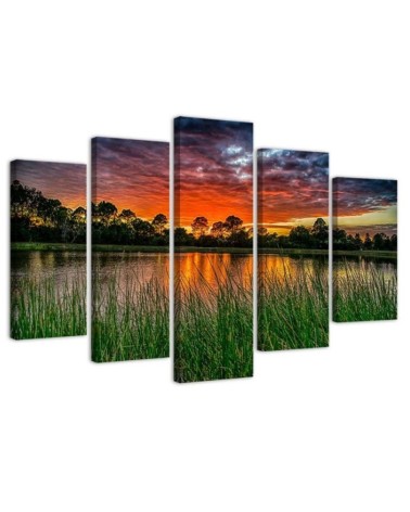 Leinwanddruck - Sonnenuntergang See | Feeby