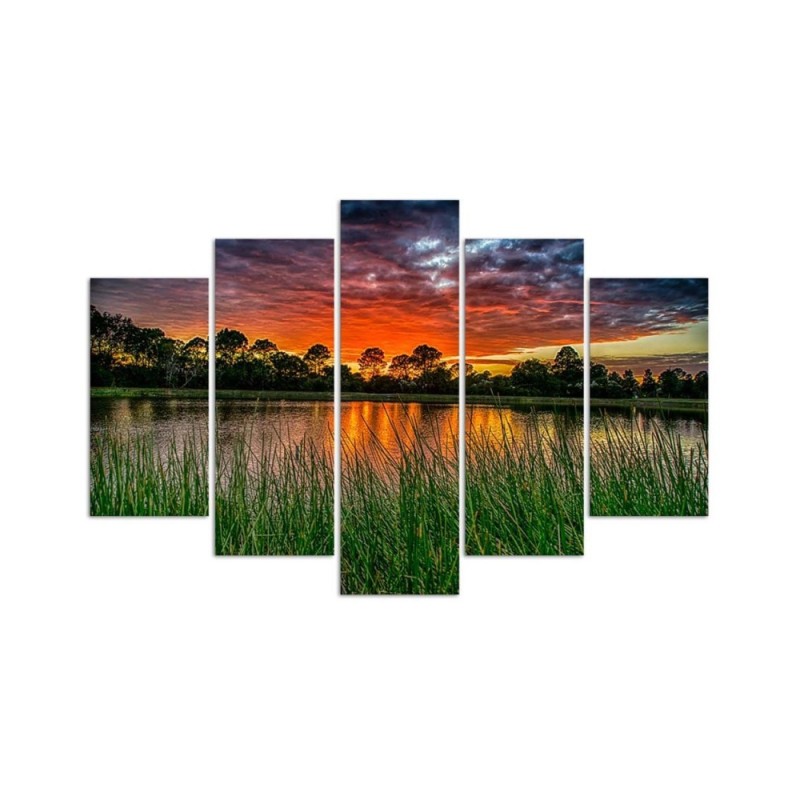 Leinwanddruck - Sonnenuntergang See | Feeby