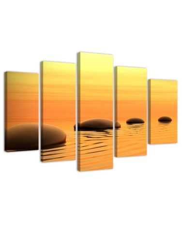 Leinwandbild modern - Zen Spa Steine Wasser Gelb | Feeby