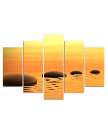 Leinwandbild modern - Zen Spa Steine Wasser Gelb | Feeby