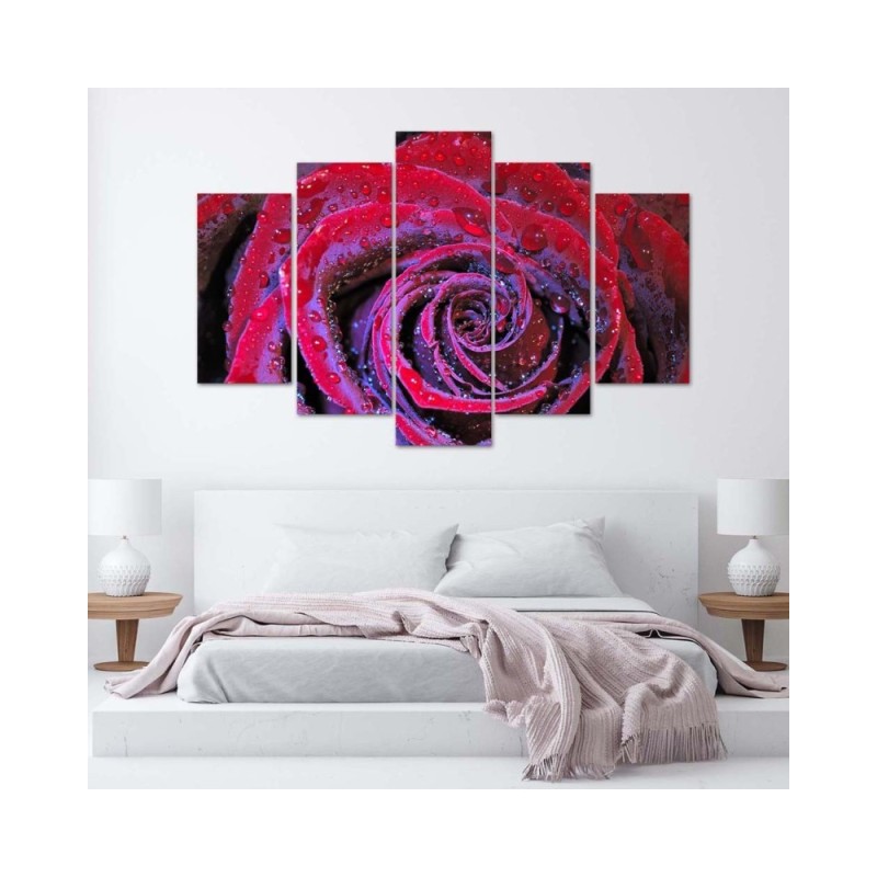 Bild auf Leinwand - Rosenblüte Rot | Feeby