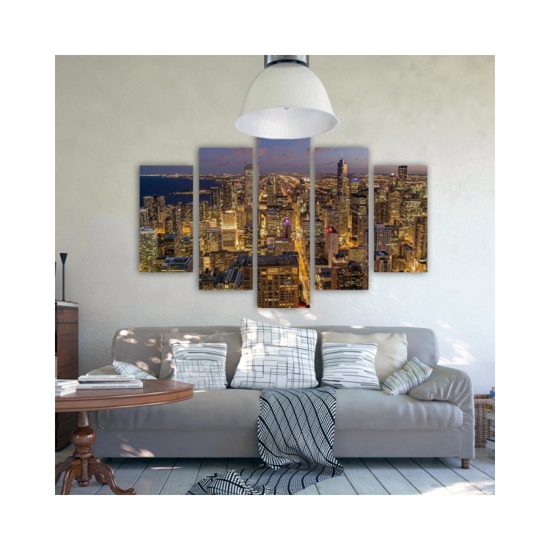 Leinwandbild - Chicago Stadt Night | Feeby