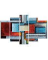 Canvas print for living room 5 parts Geometric abstraction | FEEBY