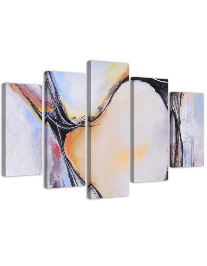 Leinwandbild - Abstraktion Pastell Beige | Feeby