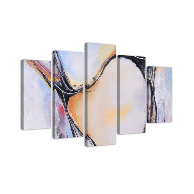 Leinwandbild - Abstraktion Pastell Beige | Feeby