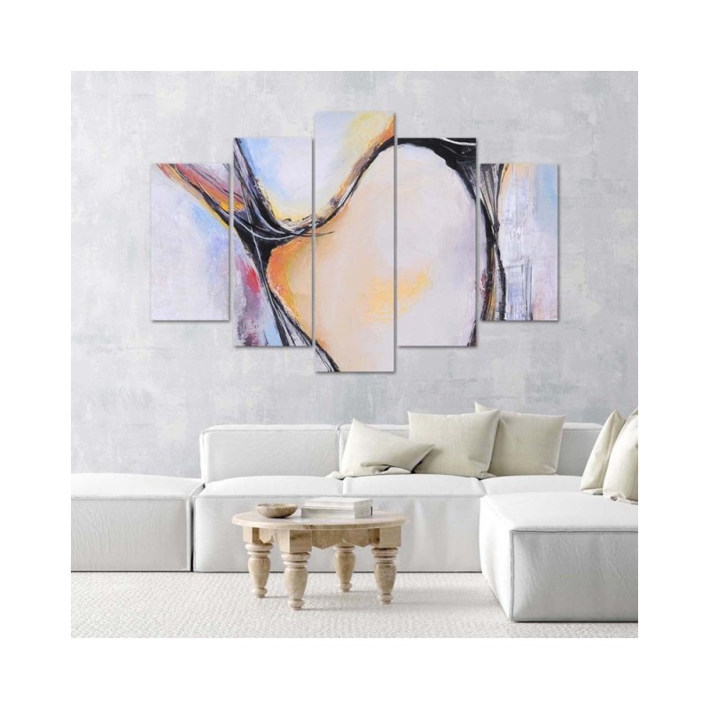 Leinwandbild - Abstraktion Pastell Beige | Feeby