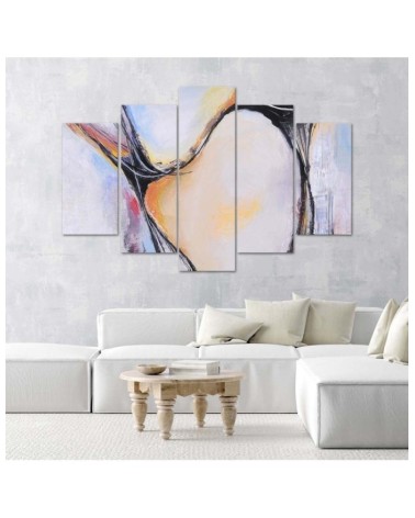 Leinwandbild - Abstraktion Pastell Beige | Feeby