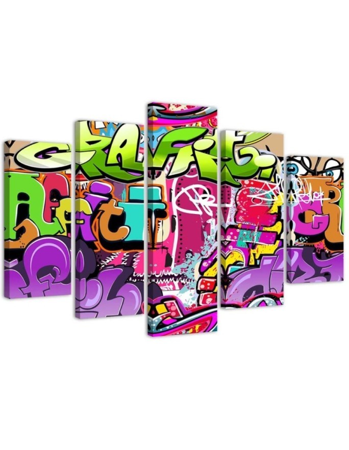 Obraz młodzieżowy Kolorowe Graffiti na ścianę | FEEBY