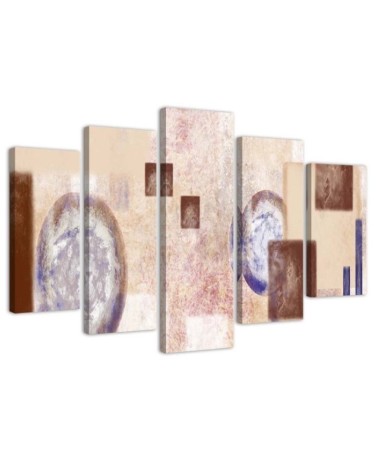 Decorative Canvas painting Circles beige abstraction for living room | FEEBY