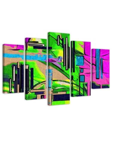 Abstract landscape triptych painting for living room, room | FEEBY