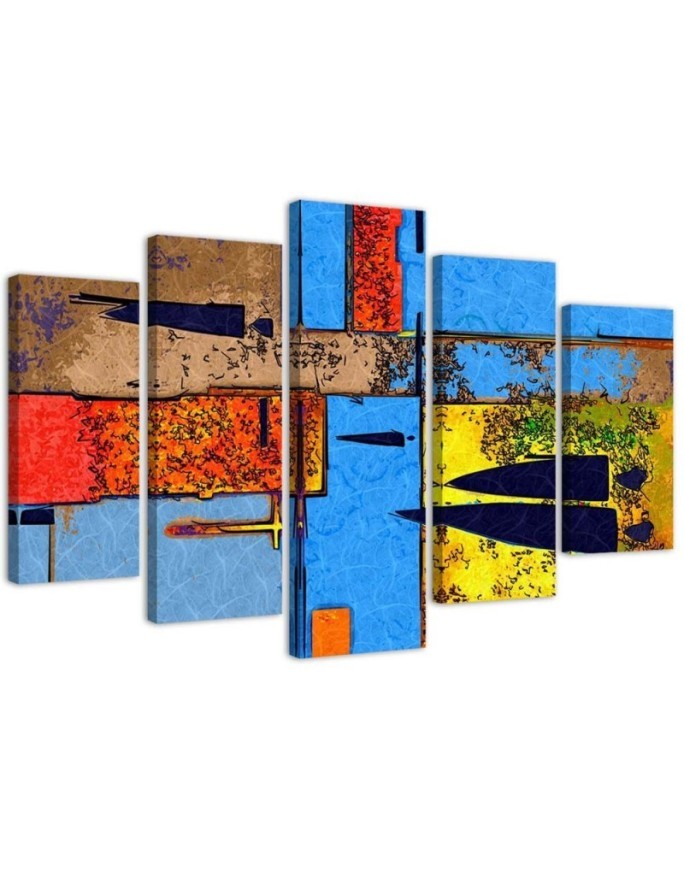 Wandbild für Wohnzimmer - Abstrakt Bunt | Feeby