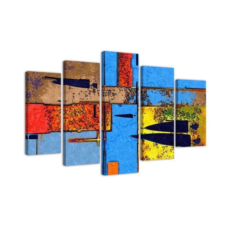 Wandbild für Wohnzimmer - Abstrakt Bunt | Feeby